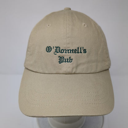 O’Donnell’s Pub Slideback Hat Tan One Size Adjustable Embroidered Headshots