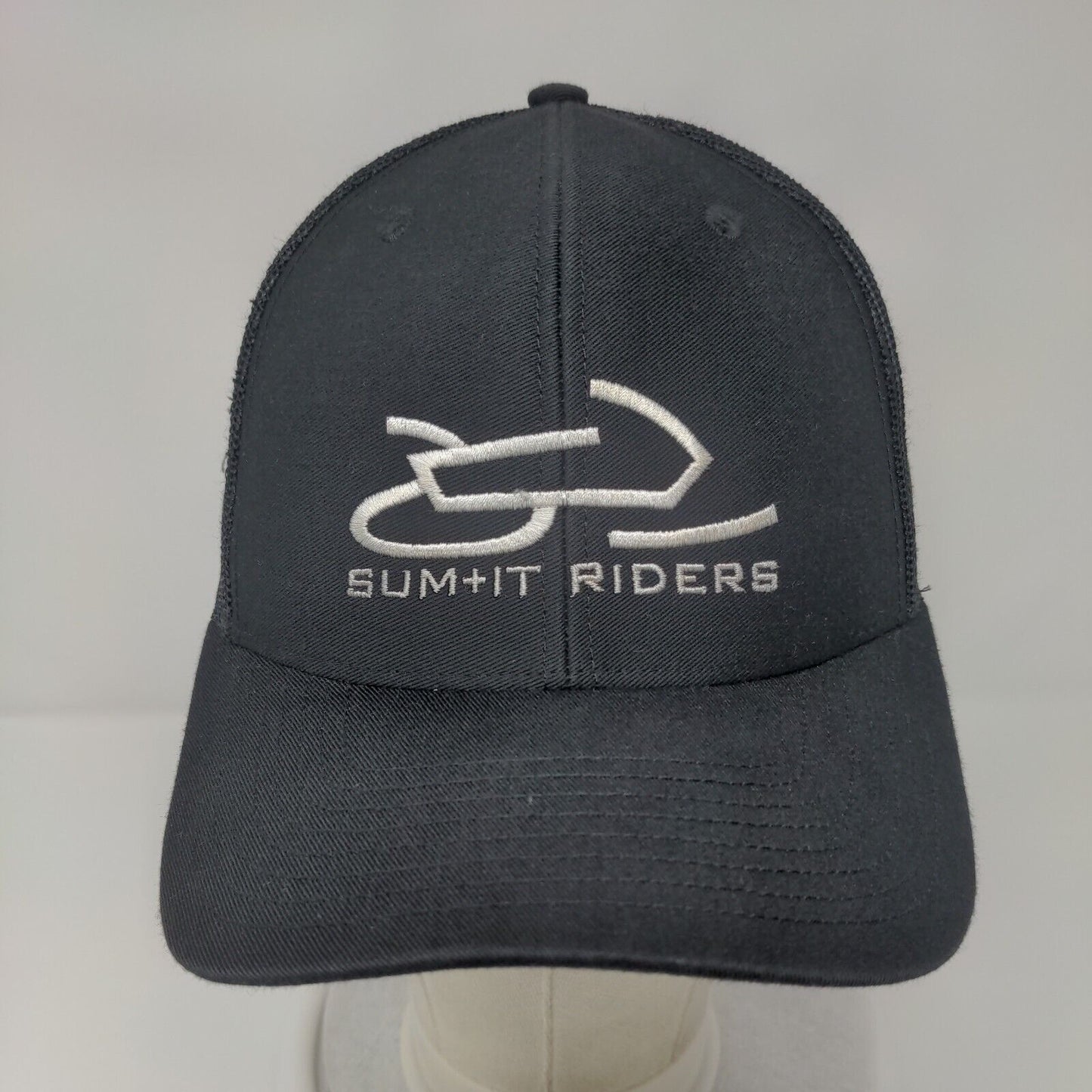 Sum+it Riders Snapback Trucker Hat Black OS Adjustable Mesh Back Richardson