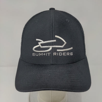 Sum+it Riders Snapback Trucker Hat Black OS Adjustable Mesh Back Richardson