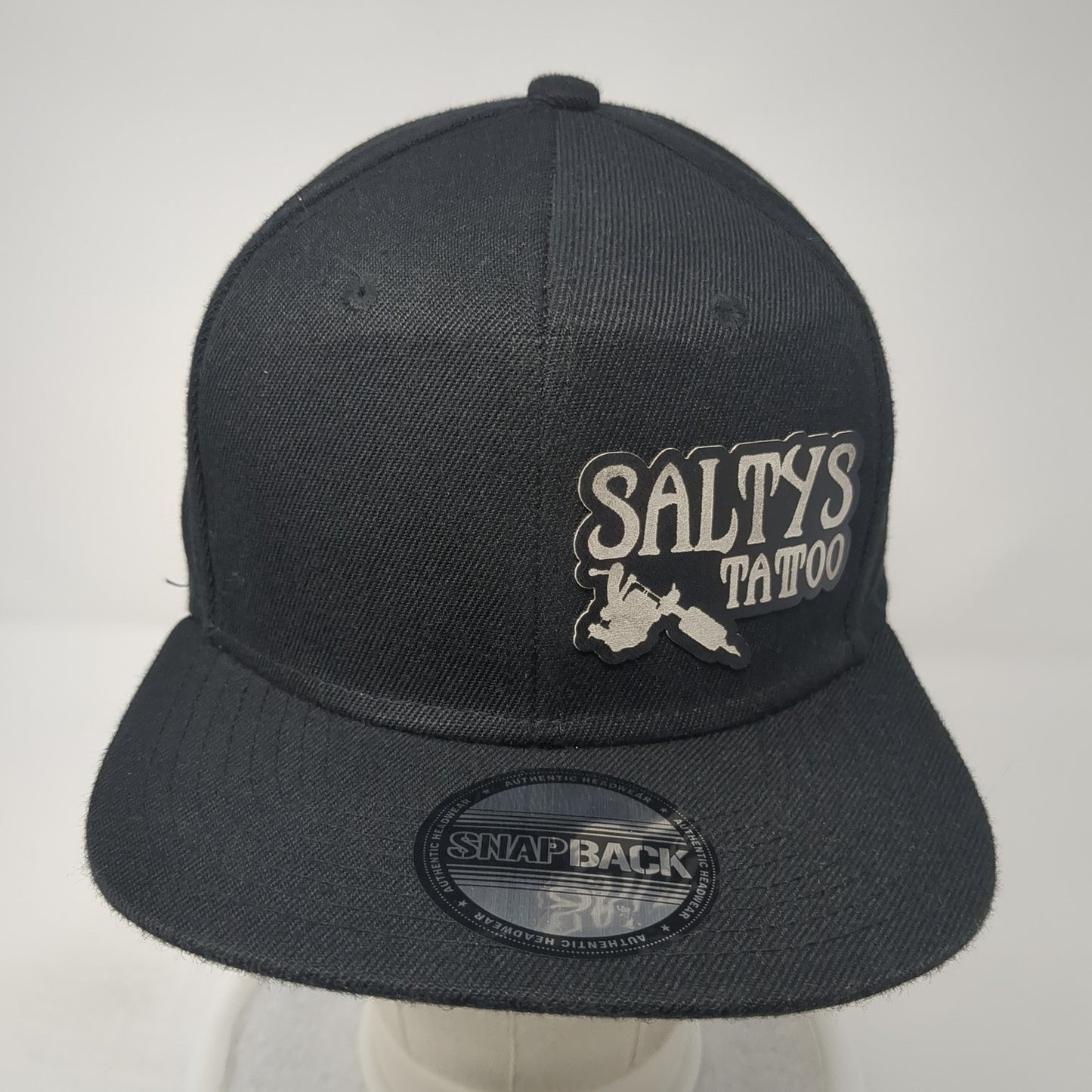 Saltys Tattoo Snapback Hat Black One Size Solid Adjustable 6 Panel