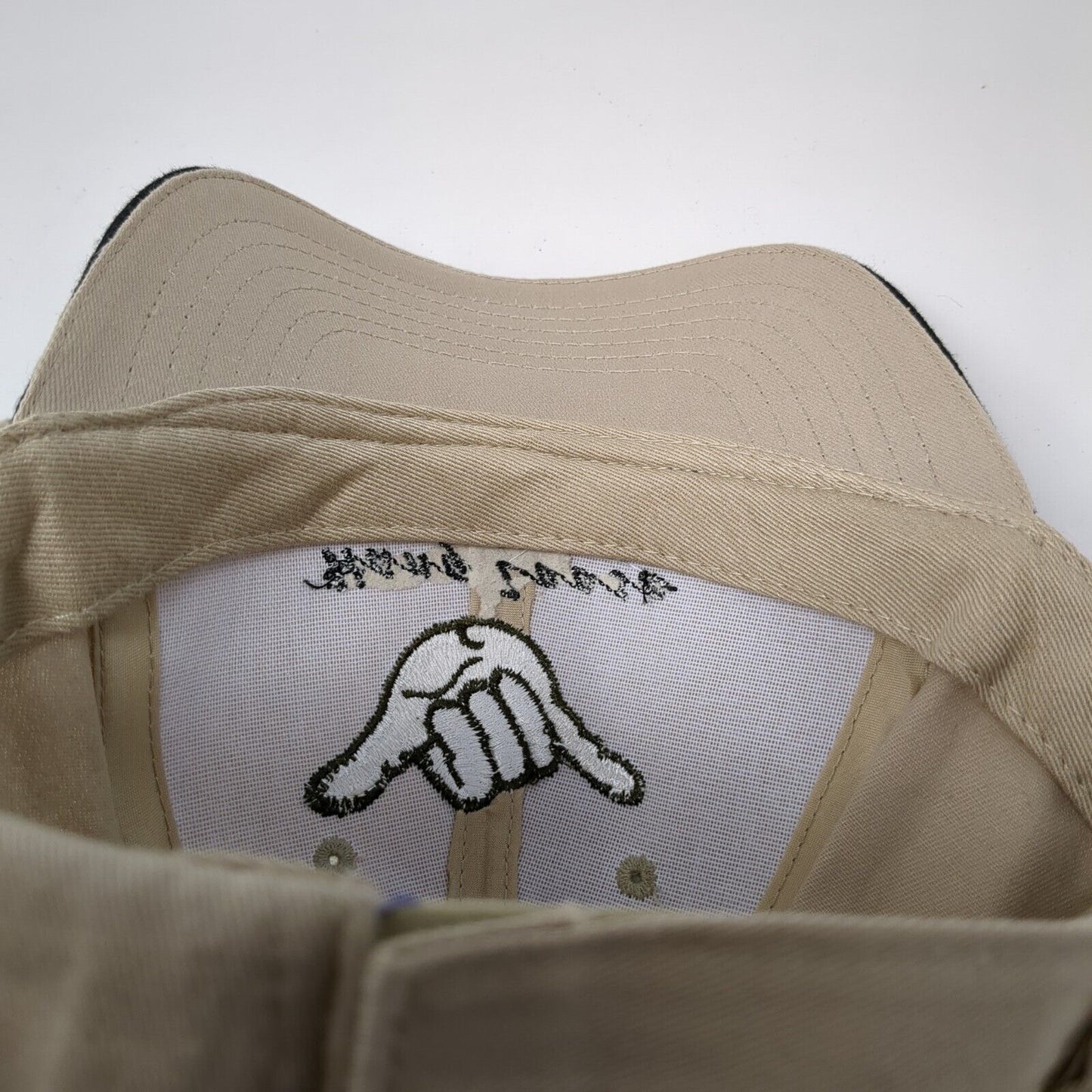 Hang Loose Hawaii Strapback Hat Tan OSFA Adjustable Embroidered 6 Panel Cotton