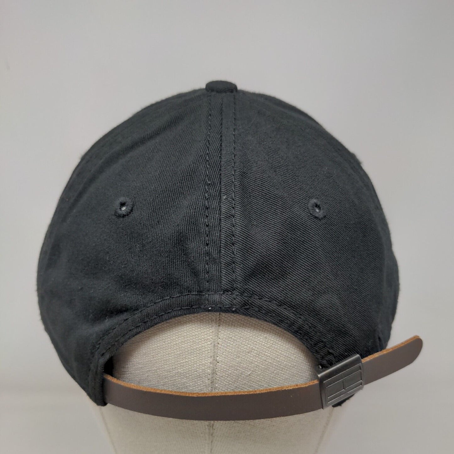 Tommy Hilfiger Slideback Hat Black One Size Adjustable Leather Strap