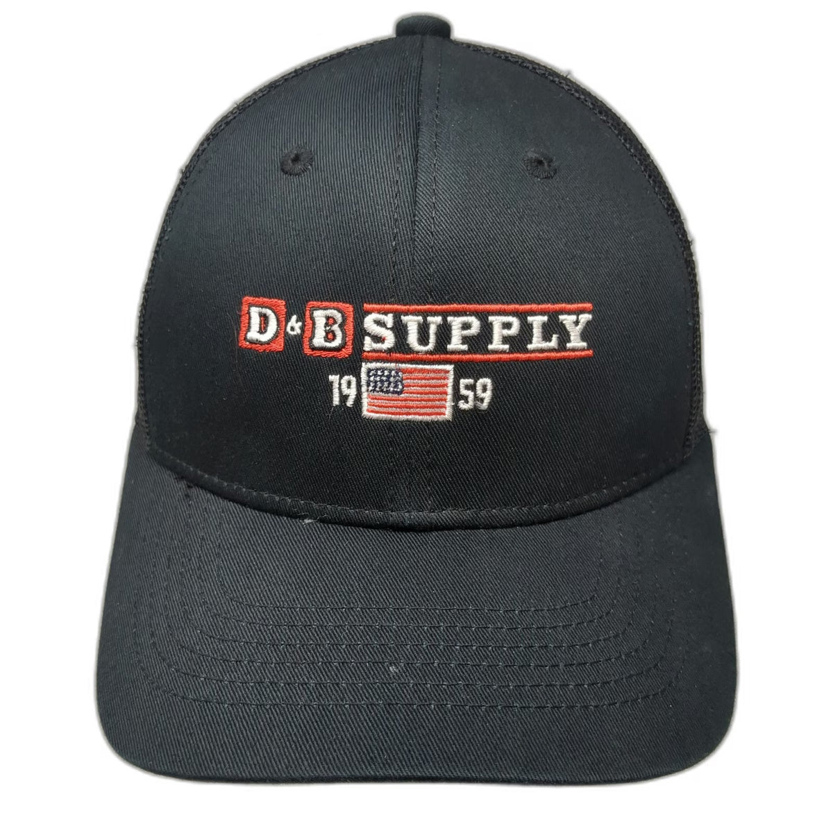 Outdoor Cap Trucker Hat Black One Size D&B Supply 1959 Logo Mesh Snapback