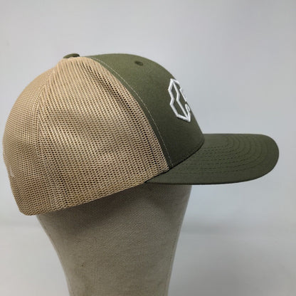 Yupoong Men's Snapback Mesh Back Hat Green Embroidered Logo EZ Stak