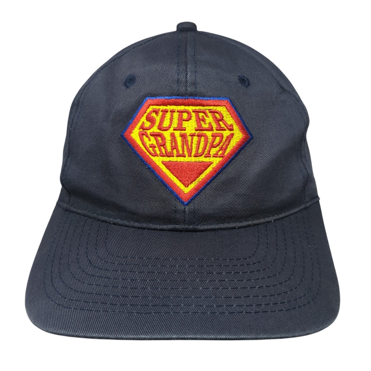 Super Grandpa Snapback Hat Blue One Size Adjustable Embroidered Outdoor