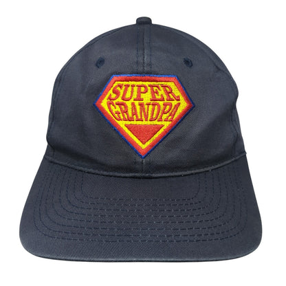 Super Grandpa Snapback Hat Blue One Size Adjustable Embroidered Outdoor