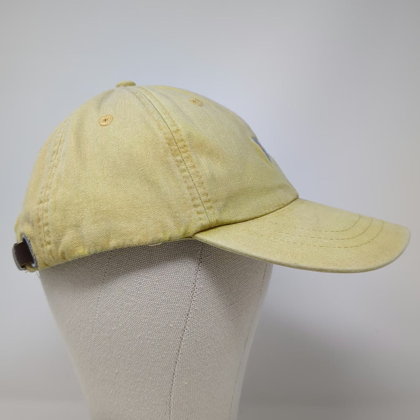 Adams Baseball Cap Yellow One Size Leather Strapback Nautical Burgee Flag Hat