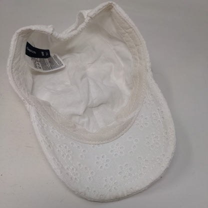 Gap Kids Stretch Strapback Hat White Small/Medium Eyelet Lined