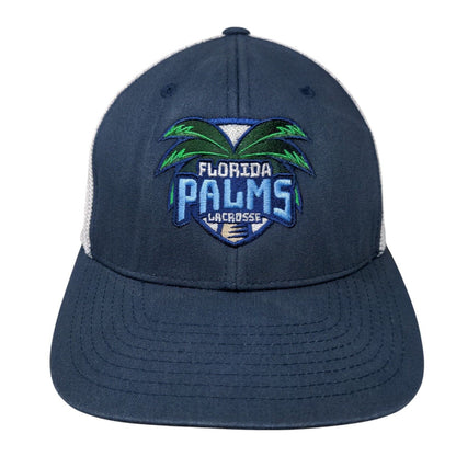 Florida Palms Lacrosse Fitted Mesh Back Trucker Hat Blue One Size Flexfit