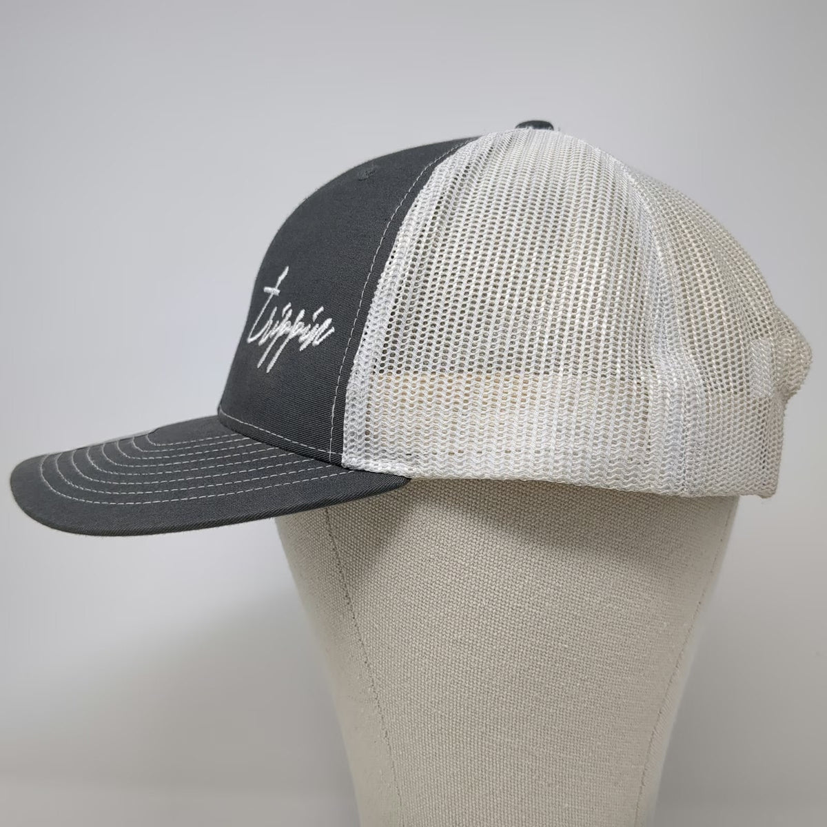 Richardson Trucker Hat Gray One Size Snapback Mesh Embroidered Rodeo Trippin