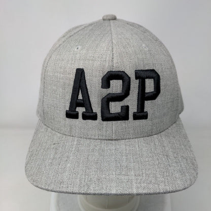 A2P Snapback Hat Gray One Size Embroidered 6 Panel The Classics Yupoong