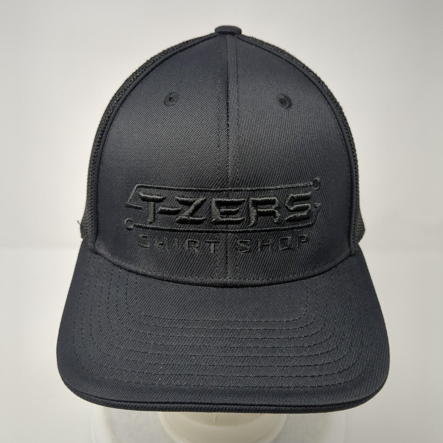T-Zers Shirt Shop Fitted Mesh Back Trucker Hat Black 7 3/8-8 Solid