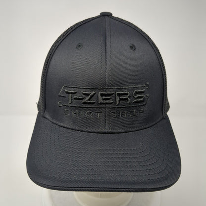 T-Zers Shirt Shop Fitted Mesh Back Trucker Hat Black 7 3/8-8 Solid