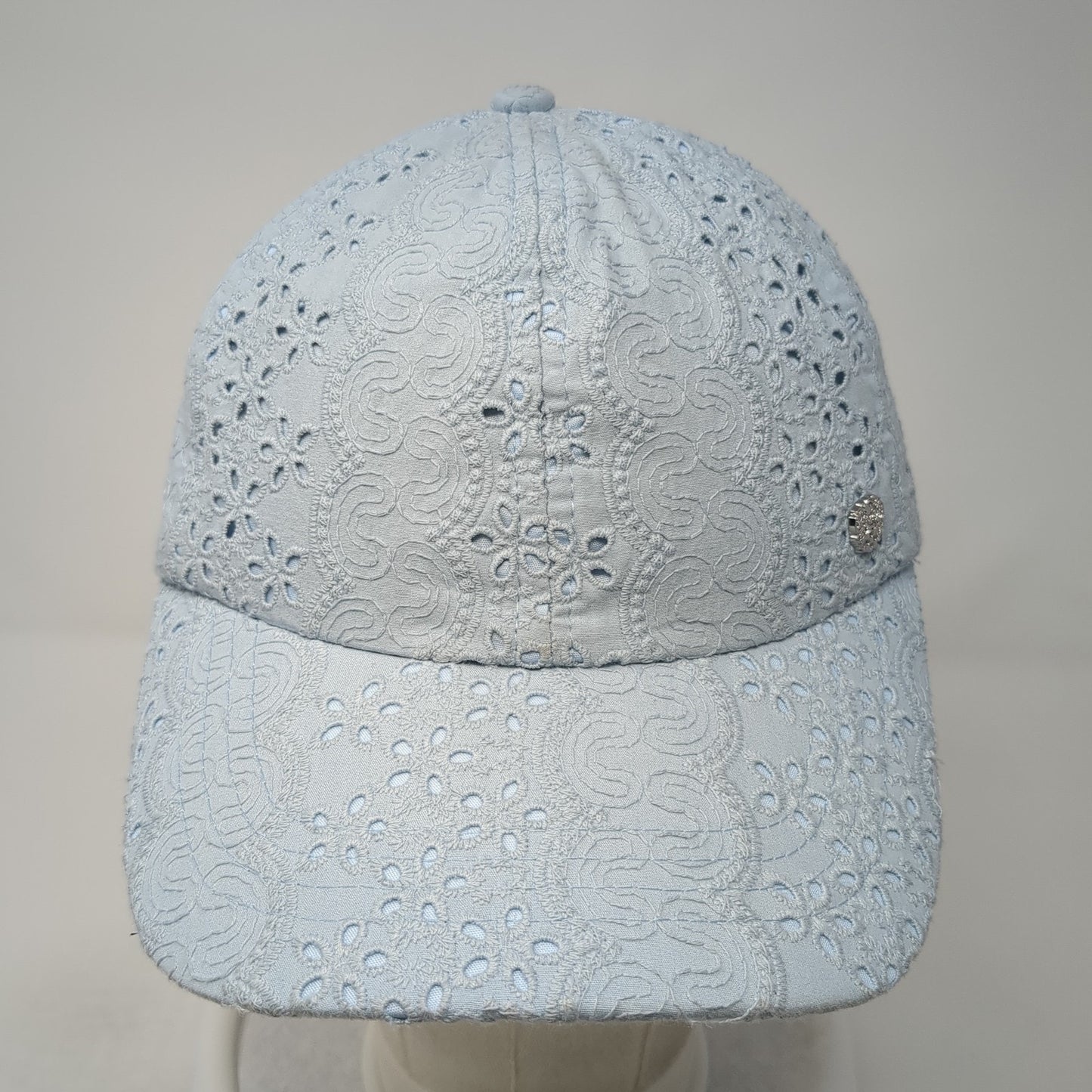Unbranded Baseball Cap Blue One Size Adjustable Self Tie Bow Eyelet Blank