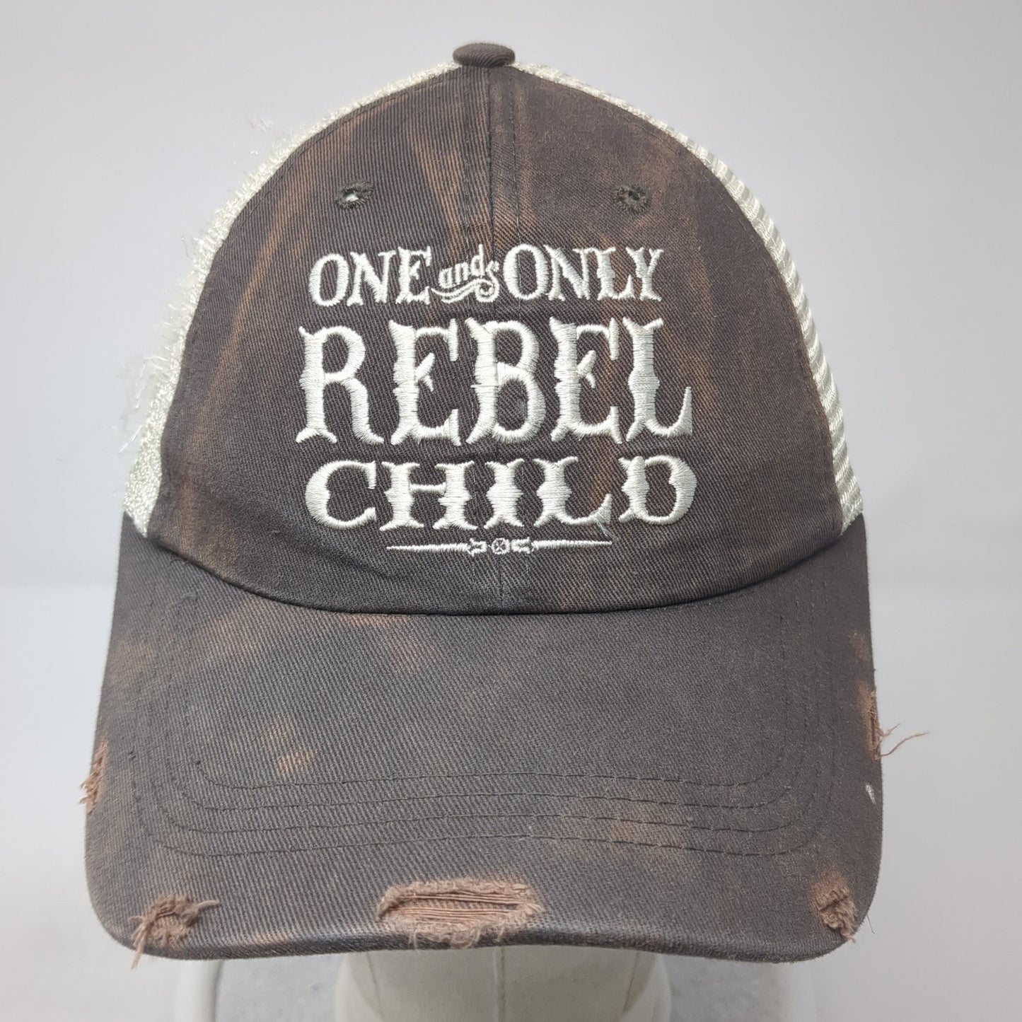 One And Only Rebel Child Strapback Trucker Hat Gray One Size Junk Gypsy