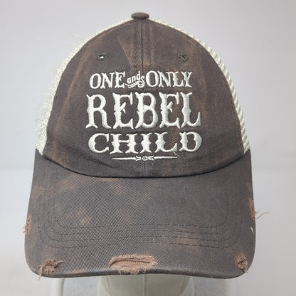 One And Only Rebel Child Strapback Trucker Hat Gray One Size Junk Gypsy