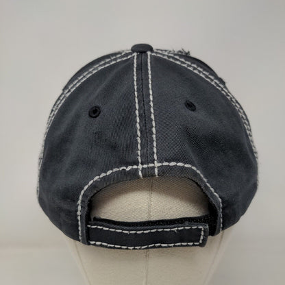 Be Kind Strapback Hat Blue One Size Embroidered 6 Panel Distressed
