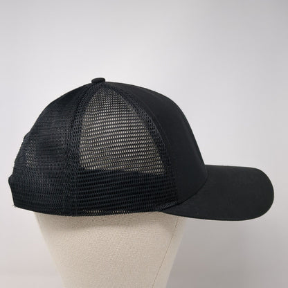 Hurley Snapback Trucker Hat Black One Size Adjustable Embroidered Mesh Back