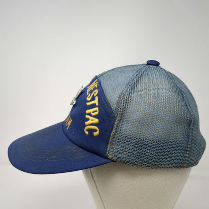 Blue Trucker Hat One Size NAVCAMS WESTPAC Guam US Navy Eagle Rank Pin Mesh Snap