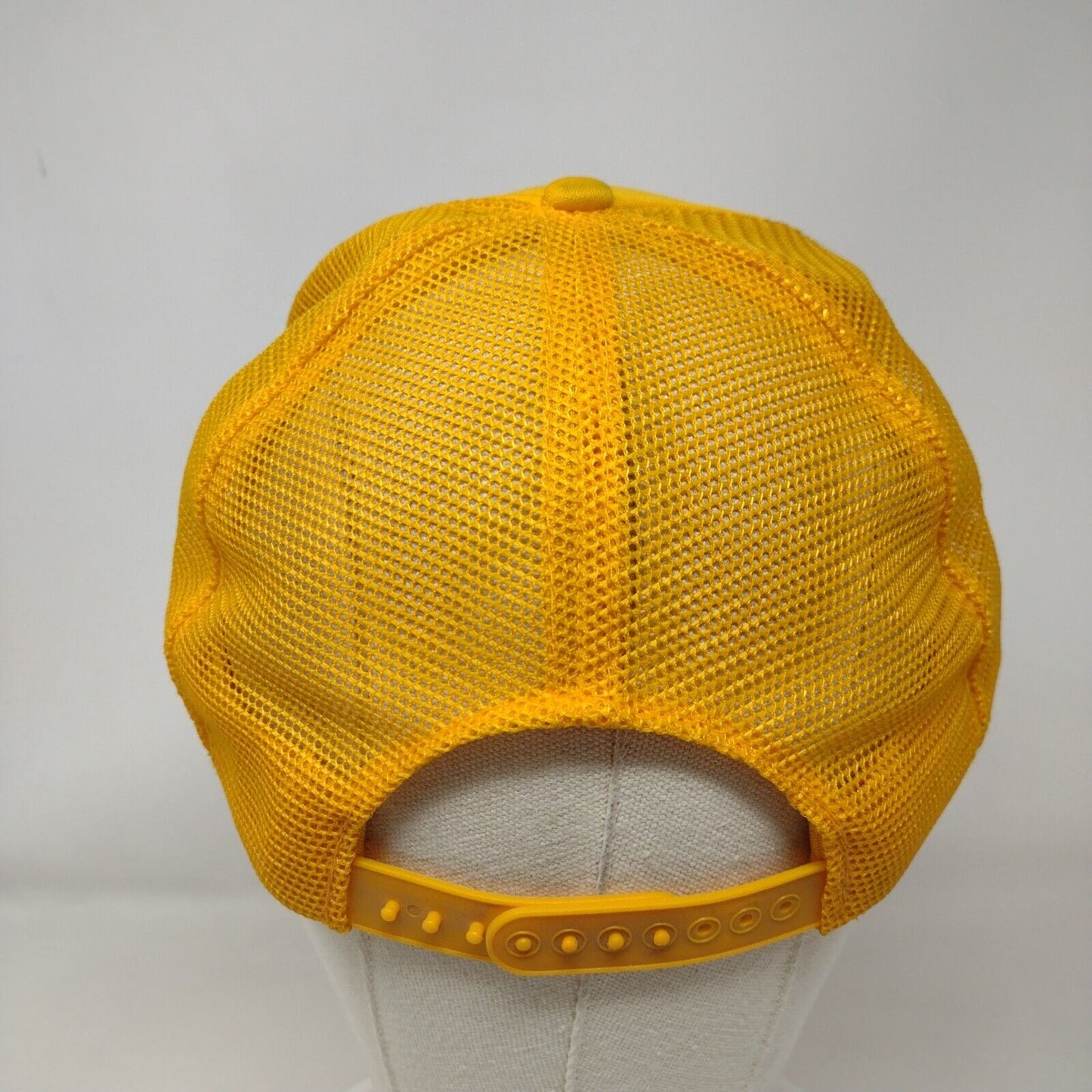 Custom Auto Body Boise Idaho Snapback Trucker Hat Yellow OSFA Mesh Back Vintage
