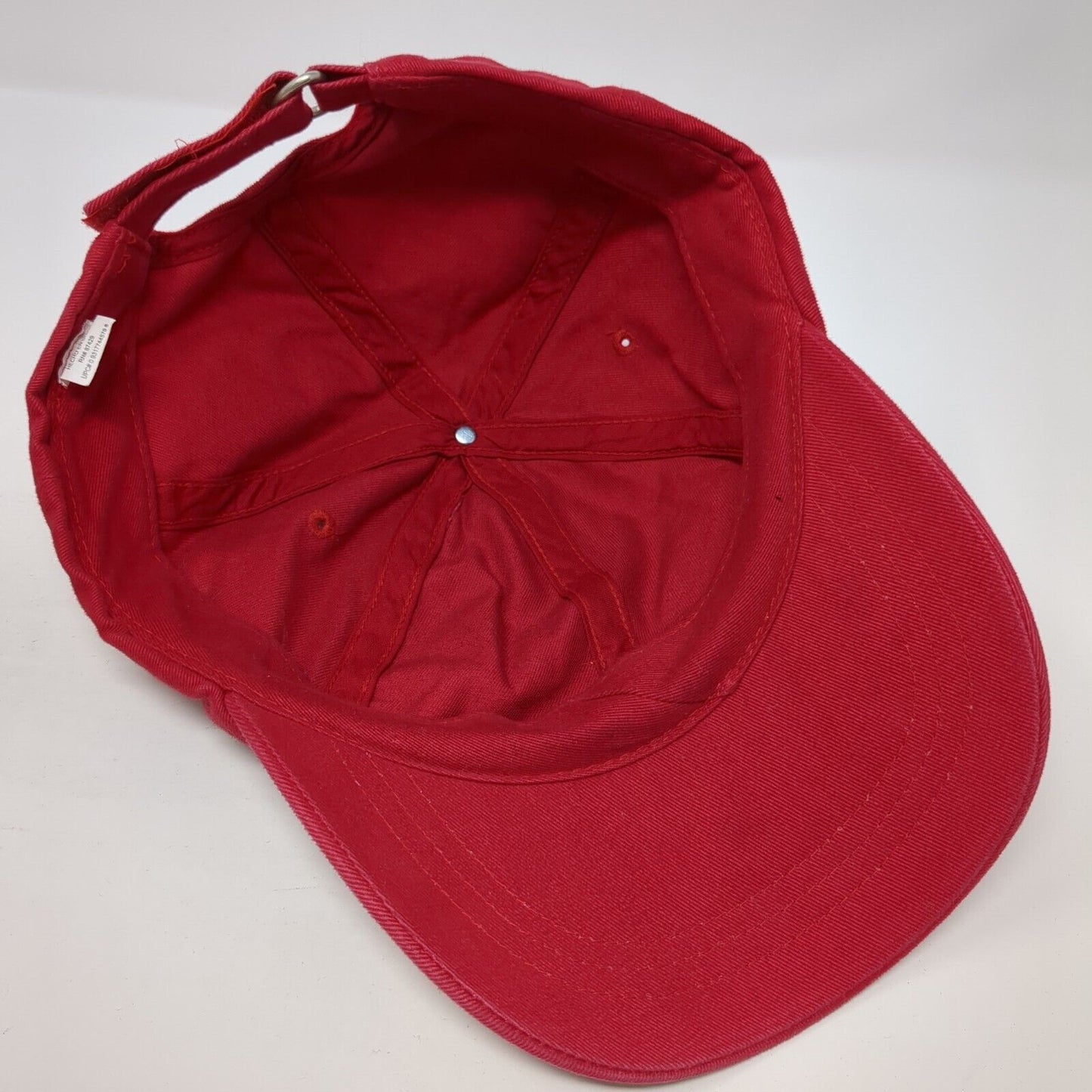 Unbranded Strapback Hat Red One Size Adjustable 6 Panel Blank Outdoor
