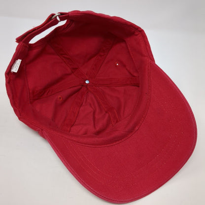 Unbranded Strapback Hat Red One Size Adjustable 6 Panel Blank Outdoor