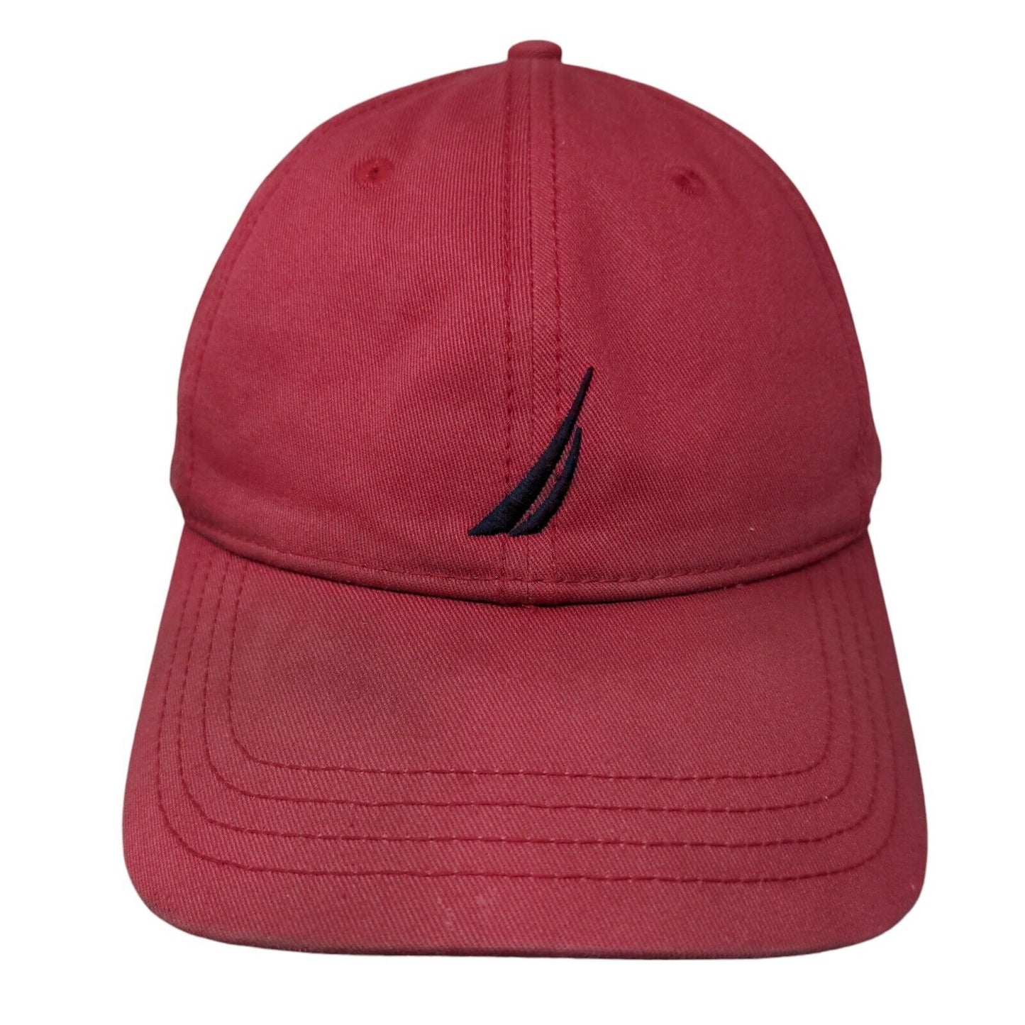 Nautica Slideback Hat Red One Size Adjustable Embroidered 6 Panel