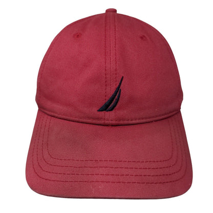 Nautica Slideback Hat Red One Size Adjustable Embroidered 6 Panel