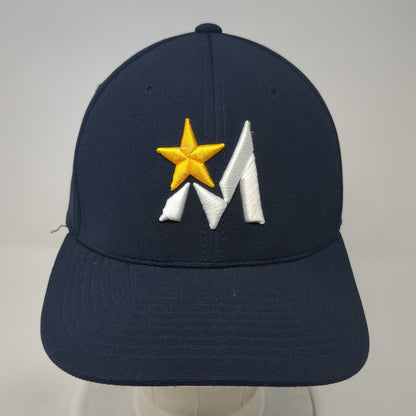 M Fitted Baseball Cap Blue Size 8 Lightweight Embroidered Pacific Headwear