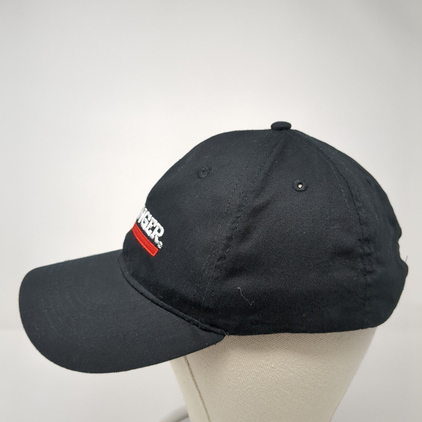 Grainger Strapback Hat Black One Size Adjustable Embroidered 6 Panel Halo