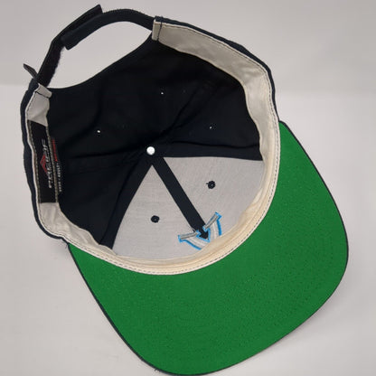 Letter V Strapback Hat Blue One Size Adjustable Solid Pacific Headwear