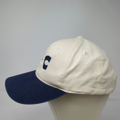 Port Authority Baseball Cap Beige Blue One Size Strapback Embroidered NAC Hat