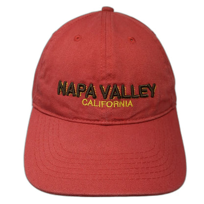 SNCO Napa Valley California Red Baseball Cap One Size Strapback Hat Embroidered