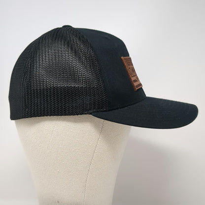 Own Boss Supply Co Baseball Cap Black OSFM Leather American Flag Patch Mesh Hat