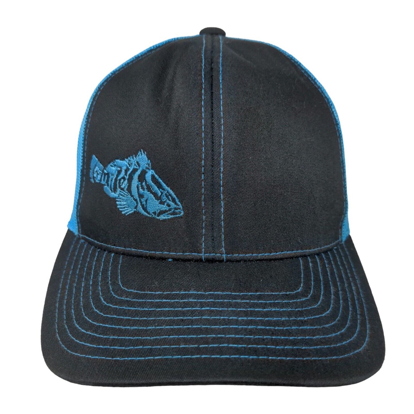 Pacific Snapback Mesh Back Trucker Hat Multi One Size Embroidered Fish
