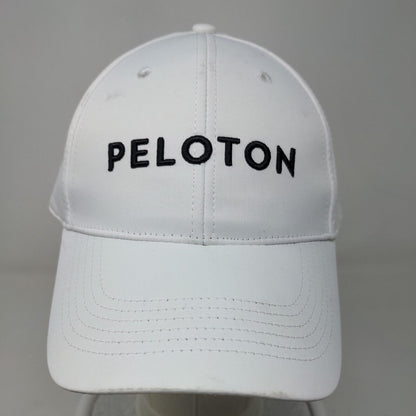 Peloton Men's Slideback Hat White Adjustable Embroidered Logo Polyester