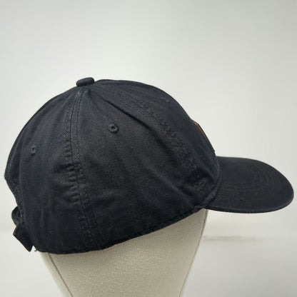 Carhartt Baseball Cap Black One Size Leather Patch Strapback Hat Logo Adjustable