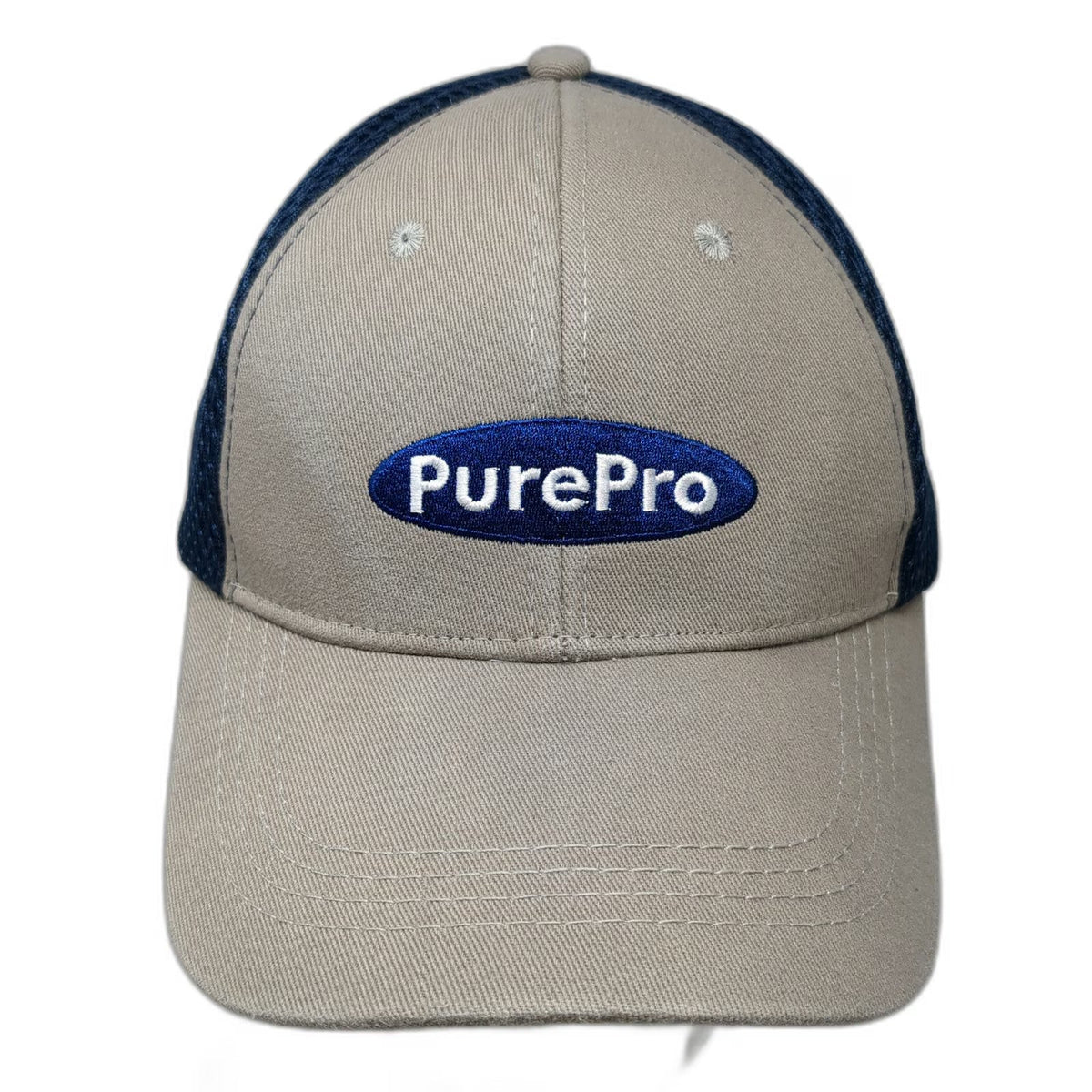 F.W. Webb PurePro Baseball Cap Beige Blue OSFM Mesh Strapback Embroidered Hat