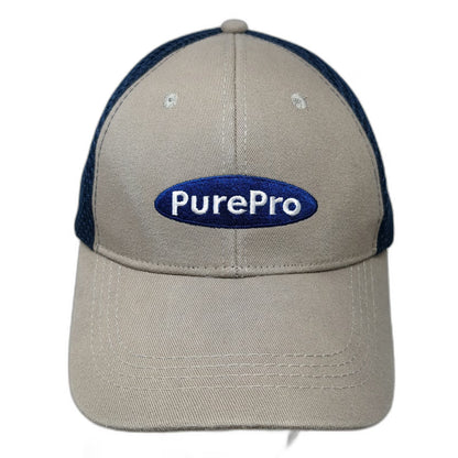 F.W. Webb PurePro Baseball Cap Beige Blue OSFM Mesh Strapback Embroidered Hat