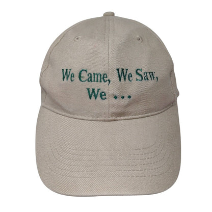 We Came We Saw We... Slideback Hat Tan One Size Adjustable Port & Company Cotton