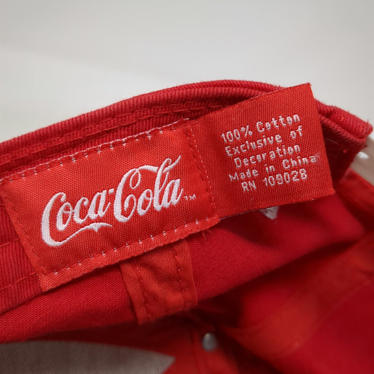 Coca-Cola Snapback Hat Red One Size Embroidered Logo Script Ribbon Cotton Cap