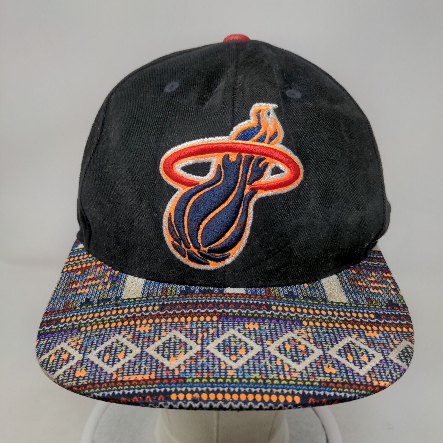 Miami Heat Snapback Hat Mitchell & Ness Colorful Southwest Aztec NBA Logo