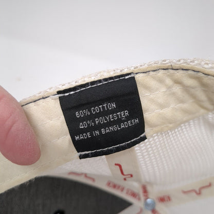 Kimes Ranch Snapback Mesh Back Trucker Hat Blue One Size Leather Patch