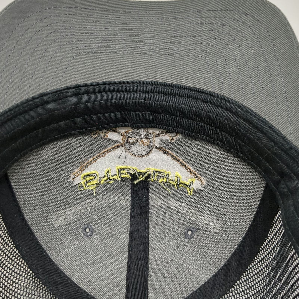 Richardson Trucker Hat Gray One Size Stealth Stixx Fishing Skull Mesh Snapback