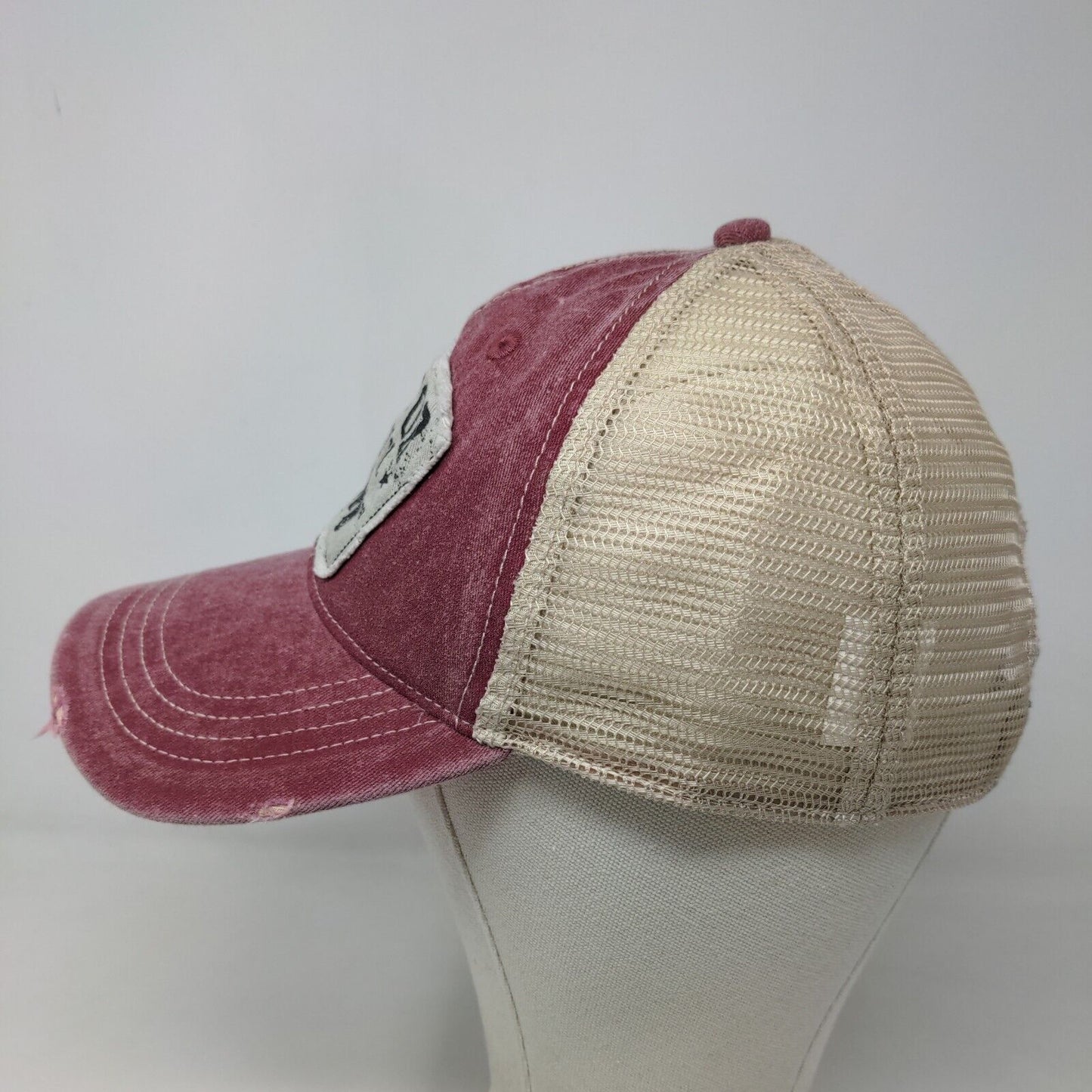 Tractor Supply Co Men's Snapback Mesh Back Hat Pink Red OSFM Distressed