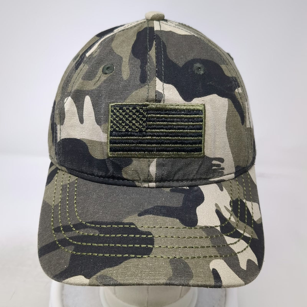 Baseball Cap Green One Size Camouflage American Flag Tactical Slideback hat