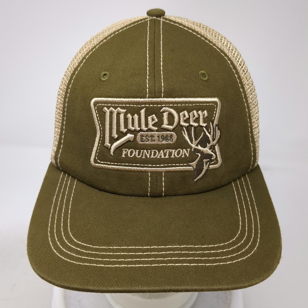 Mule Deer Foundation Trucker Hat Green One Size Mesh Snapback Deer Logo MDF