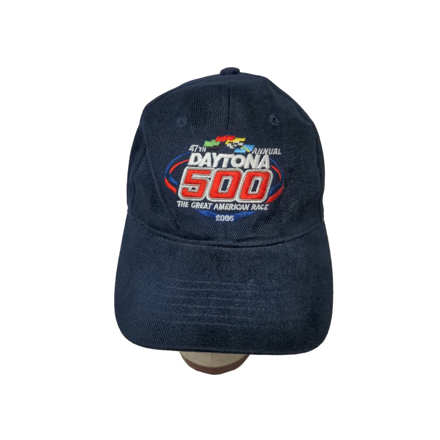 Vintage 2005 47th Daytona 500 Slideback Hat Adjustable Blue Embroidered Logo