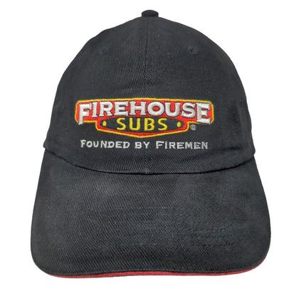 Firehouse Subs Founded By Firemen Slideback Hat Black One Size Embroidered