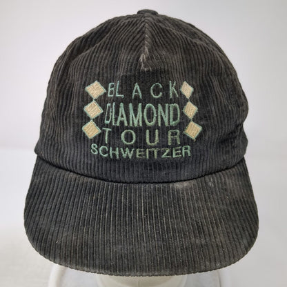 5 Panel Black Corduroy Hat One Size Slideback Black Diamond Tour Schweitzer